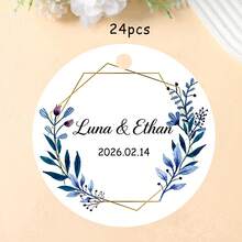定制婚礼回礼盒标签、定制订婚贺卡装饰吊牌（适用于婚礼糖果袋）、定制礼品卡、定制酒瓶标签、礼品留言卡、贺卡、明信片、礼品标签，适用于派对、节日、圣诞节、婚礼季、聚会、餐厅 - 婚禮吊牌 - 查看 18