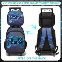 Boys' Game And Football Rolling Detachable Backpack With Handbag &Pencil Case Kit - Style 3 - View 5