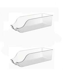 1/2pcs Stackable Clear Jar Storage Rack - Suitable For Food Cans And Soup Cans Storage Rack, Fit For Cabinet, Refrigerator And Freezer - Multicolor - View 8