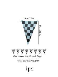 Racing Theme Birthday Decoration Set, Black & White Checkered Flag Banner, 3-Tier Racing Theme Cupcake Stand, Mini Checkered Flag Cupcake Decorations, Black & White Checkered Pattern Decor, Suitable For Car Themed Party Supplies, Racing Theme Party Decorations, Birthday Party Decor, Checkered Party Decor, "Race Car Party" Supplies, Creative DIY Cake Decorations, Birthday Party Centerpieces, Cupcake And Dessert Display Stand, Baby Shower - Multicolor - View 14