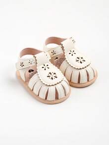 婴儿女童夏季凉鞋新生儿幼儿学步鞋婴儿床裙鞋 - 白色 - 查看 8