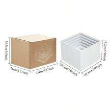 6-Piece Set 3-8 Inch White Acrylic Cube Display Bases - Buffet Stands, Display Risers Stand, Home Decor Display Holders & Storage Boxes, Ideal For Showcasing Jewelry, Accessories, Ornaments, Suitable For Parties, Birthdays - Default - View 10