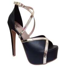 Black High Heel Sandal With Mega Platform By Bellatotti Ragazza Nero - 黑色 - 查看 4
