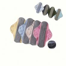 8pcs Reusable Sanitary Pads - 7.9*9 Inch Graphene Sanitary Napkins With Wings, Washable Cloth Pads For Postpartum, Period Panties, Ideal Christmas Gift, Postpartum Essentials - Multicolor - View 6