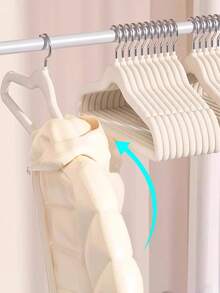 20pcs/10pcs Set 11.61 Inch Children's Hangers, Non-Slip Multi-Functional Baby Flocked Plastic Seamless Hangers, Suitable For Valentine's Day - Multicolor - View 7