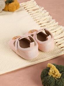 可爱卡通熊多功能平底鞋，公主鞋，软底学步鞋，适合6-9-12个月的婴儿，派对和宴会场合穿着 - 粉色 - 查看 6