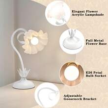 (White)Branches Can Be Arbitrarily Twisted To Adjust The Shape Of Retro Lamp, Three Colors Can Be Adjusted, Sleep Lamp, Desk Lamp, Living Room Lamp, Wild Flower Lamp, Bedside Lamp, Bedroom Lamp, Home Decoration Lamp Valentine's Day Gifts - 白色-1pc - 查看 6