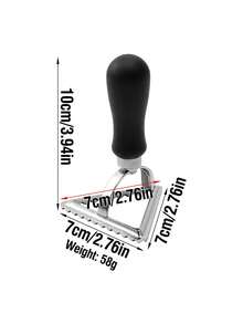 1pc Black Zinc Alloy Dumpling Mold, PP Non-Slip Handle Multi-Function Pressing Mold, 5 Shapes (Square/Round/Heart/Star/Triangle), Creative Party Pasta Mold Set, One-Press Shaping, Convenient & Durable, Easy To Make Fun Dumplings & Pastries, Stainless Steel Embossing Tool, Dumpling & Cookie DIY Baking Tool - Multicolor - View 17