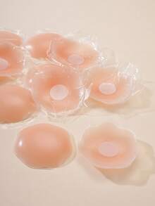 2/6/10pcs Reusable Lift Up Backless Bra Petals, Seamless Invisible Self-Adhesive Nipple Covers, Non-Slip Discreet, Suitable For Various Occasions - Baby Pink - View 5