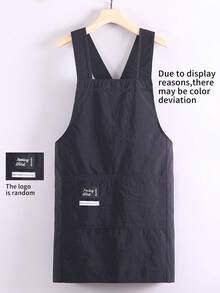 1 pieza Delantal cruzado sin mangas de color liso, diseño minimalista y nuevo, resistente al agua y a las manchas de aceite para uso doméstico en la cocina, cocinar, trabajo y catering - Multicolor - Ver 14