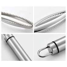 Removedor eficiente de escamas de pescado, herramienta de limpieza de pescado inoxidable, removedor de escamas de pescado, cepillo de piel de pescado, pelador de escamas de raspado, herramientas de cocina - MEZCLA-2 PIEZAS - Ver 6