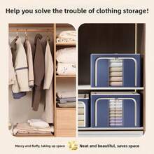 1个窄缝衣物收纳袋，大容量整理盒，加厚毯子/衣物收纳袋 - 彩色 - 查看 5