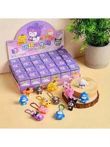 24pcs Sanrio Hello Kitty & My Melody Blind Box Keychains, Cute Cartoon Doll Gifts For Back To School, Holiday Parties, Birthdays, And Festive Surprises - Multicolor - View 1