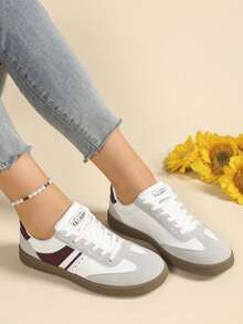 Giày thể thao nữ thường ngày, giày chạy bộ nhẹ cho mùa xuân, hè, thu, màu trắng, be, thích hợp cho thể thao, đi bộ, chạy bộ, mặc hàng ngày. - màu nâu - Xem 2