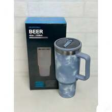Large 1200ml Capacity, Ideal For Those Who Drink A Lot Of Water. Stainless Steel Material, Keeps The Temperature For Longer. With Straw And Lid, Practical For Drinking Without Spilling. Side Handle, Easy To Carry. Gradient Design In Pastel Colors, Modern And Stylish. Perfect For Work, Gym, Travel And Car. - 霧霾藍 - 查看 1