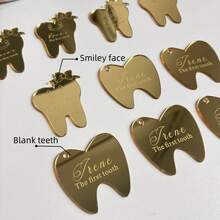 5/10pcs Personalized Acrylic Name Plate Display, Customized Baby's First Tooth Keepsake Decor, Fairy Theme Party Gift, First Tooth Decoration, Fairy Tooth Gift Decor, Christmas Gift, Christmas Decoration - Multicolor - View 8