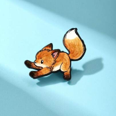 Little Fox Enamel Brooch Pin Fashion Decorative Brooches Ornaments Lapel Bag Badges Jewelry Gifts