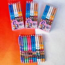 开斋节女巫狩猎小队可擦凝胶笔，女巫主题按动笔，学生文具，返校礼物，适合送给朋友和同学 - 彩色 - 查看 7