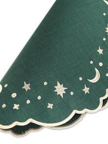 1/2/4件装刺绣布艺节日餐垫，适合婚礼派对餐桌装饰，简约优雅的欧式风格布艺桌布，星月图案餐垫 - 彩色 - 查看 12