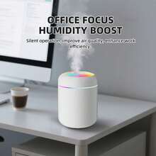 1 Aromatherapy Diffuser And Humidifier | USB Charging, Night Light Color-Changing LED, Multi-Color Ambient Light, Evaporative Humidification, Cold Mist, Plastic Material, Suitable For Vehicles, Bedrooms, Offices - Vibrant Colors & Clean White - View 8