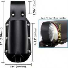 Classic Leather Waist Drink Holder - Ideal Gift For Dads And Boyfriends, Perfect For Beer & Drinks On Adventures - 黑色 - 查看 3