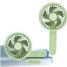 1pc Rechargeable Handheld Foldable Fan With USB Cable, 3-Speed, Pink Portable Mini Personal Desk Fan With Rechargeable Battery, Suitable For Women Men Home Office Outdoor Travel, Back To School & Halloween Gift, Spring Summer Picks, Brides Maid Gifts, Room, Bedroom Decor, Bedroom Decor, Beach, Travel, For Men, For Women, Vacation - Baby Pink - View 14