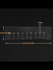 11pcs Hair Extension Tools Kit: Rectangular Heat Insulation Pad, 10 Wood Hooks, 1 Fusion Glue Protective Template With Hooks, Suitable For Hair Extensions - White - View 4