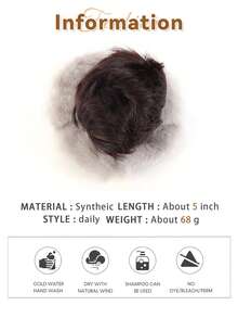 Low Bun Synthetic Wig With Hair Clip, Plush Hair Tie, Updo, And Volume Wig At The Back Of The Head. - Multicolor - View 4