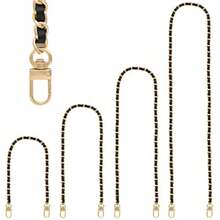 UIEE RAPUDA Correa de cadena para bolso 4 piezas de diferentes tamaños correa de cadena de metal para bricolaje bolso de mano bolso de hombro 15.4 pulgadas 23.6 pulgadas 31.4 pulgadas 47.2 pulgadas negro - Negro (oro). - Ver 1