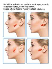 32 قطعة (8 ورقات) شريط رفع الوجه، شريط مكياج غير مرئي، لرفع الوجه والرقبة، شريط رفع الوجه والذقن على شكل V، للاستخدام قبل المكياج، شريط للقناع، شريط رفع وتشديد الذقن غير مرئي - متعدد الألوان - مشاهدة 3