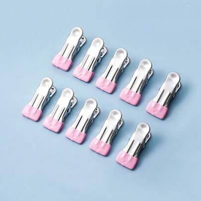Vintage Stainless Steel Clothespins, Windproof And Non-Marking, For Underwear And Socks, For Home Use, Pink/Blue, Pack Of 10