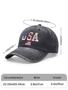 1pc USA Flag Printed Baseball Cap, Men's Oxford Lining, Classic Curved Brim, Natural, Comfortable And Breathable, Adjustable Hook And Loop Closure At The Back, Suitable For Everyday Wear, Outings, Sports, Outdoor Activities, Travel, Etc, For Spring/Summer/Fall, Independence Day, Memorial Day, El E Cti On Day - 黑色 - 查看 8