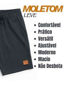 Kit Of 3 Boys' Fleece Shorts With 2 Pockets (SMALL SIZING) - Caramel/grey/black - View 2