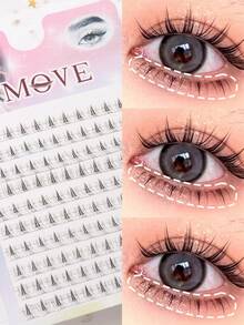 120片D型卷翘单根假睫毛，浓密蓬松，猫眼簇状造型，分段式设计 - 非常适合DIY化妆，新手友好，可重复使用。 - C - 查看 7
