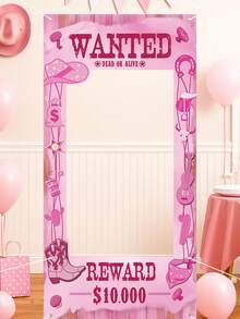 1件粉色牛仔主题摄影背景布，西部牛仔主题派对背景装饰用品，悬赏主题相框背景布，生日派对背景装饰横幅，生日派对摄影背景装饰，摄影道具，生日礼物派对礼品 - 粉紅色牛仔 - 查看 4