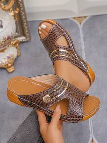 Dark Brown Crocodile Pattern