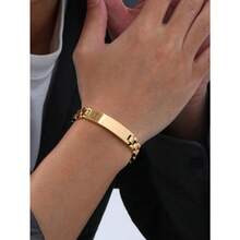 1pc Personalized Minimalist Laser Engraved Medical Symbol Text Stainless Steel Bracelet For Men, Father, Mother Gift - Multicolor - View 6