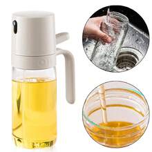 2-In-1 Oil Sprayer/Pourer-Non-Stick Lead-Free Glass 250ml Auto-Open/Fat Loss - White - View 1