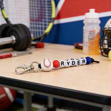 1pc Personalized Custom English Name/Letter - Soccer, Basketball, Baseball Beads - Lobster Clasp - Birthday, Anniversary, Valentine's Day Gift, Suitable For Him/Her Or Parents - Ball Keychain - View 31