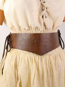 1条宽腰带，连衣裙和西装配饰，适合节日和休闲场合，嘻哈和朋克风格，非纺织材质，无扣，不可水洗 - 彩色 - 查看 3