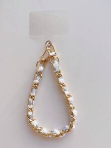 1pc Elegant Phone Case Chain, Handmade Bracelet, Bag/Key Chain, Wristlet - Multicolor - View 7