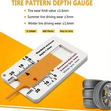 1pc Portable Plastic Tire Tread Depth Gauge 0-20MM Vernier Caliper, Tire Tread Depth Ruler, Depth Measurement Ruler Tread Depth Gauge Precision Slide Design Markings Groove Tire Tread Measurement Mini Caliper - Tire Calipers - View 3