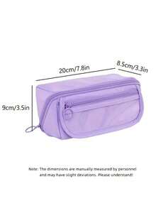 Hộp bút nhiều lớp bằng vải Oxford nhẹ | Túi đựng bút dung tích lớn dễ lấy | Túi đựng bút phong cách nữ tính | Hộp bút thiết yếu cho học sinh chuẩn bị năm học mới | Túi văn phòng phẩm màu tím chất lượng cao - Nhiều màu - Xem 3