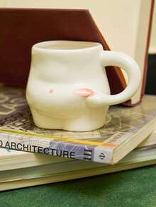 Joivida 1 szt. Nowy ceramiczny kubek do kawy Pinch Belly, ręcznie malowany kreatywny ceramiczny kubek do wody Pinch Belly, luksusowy kubek do mleka na śniadanie, japoński kubek do herbaty/mokki, kubek do wody dla par, prezenty dla przyjaciół, odpowiedni do domu, biura, restauracji, kawiarni z powrotem do szkoły - Biała miseczka na brzuch - Zobacz 2