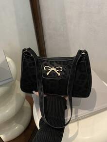 Mini Geometric Pattern Square Bag With Coin Purse, Classic Women's Crossbody Bag With Hanging Purse, Women Bag With Dime Bag - Black - View 10