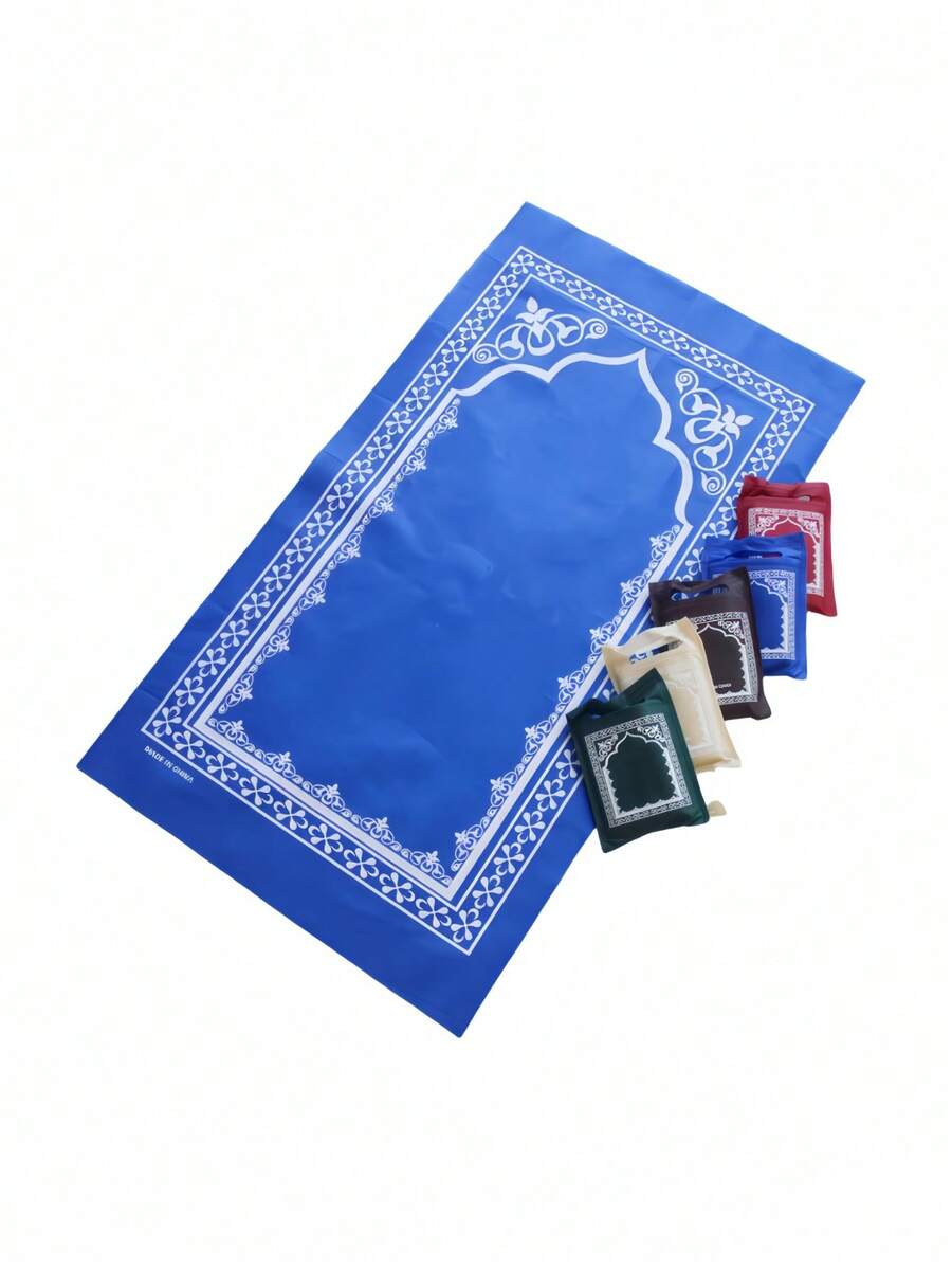 1pc Foldable Prayer Mat, Portable Foldable Prayer Rug - Comfortable Washable, Solid Color Design, Ideal For Religious Places And Home Worship - Multicolor - View 1