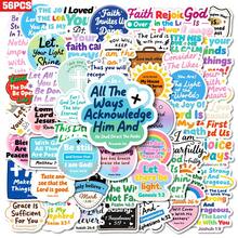 56pcs Western Mythology Inspirational Quotes Minimalist Positive Energy Sticker Set, Suitable For Scrapbooking, Diaries, Notebooks, Laptops, Water Bottles, Cars, Faith-Based Designs With Uplifting Messages, Great Gift - Multicolor - View 12
