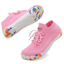 女士速干鞋、户外游泳鞋、涉水鞋、透气防滑溯溪鞋、夏季钓鱼鞋、步行鞋、织物鞋面，透气轻便 - 粉色 - 查看 3