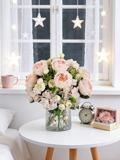 1PC Artificial Hydrangea Peony, Silk Peony Bouquet, Suitable For Weddings, Rooms, Homes, Hotels, Parties, Events, Gifts, Handheld Floral Decorations, Can Be Used For Valentine's Day, Weddings, Homes, Bedrooms, Living Rooms, Dining Table Decorations, Bridal Bouquet, Outdoor Gardens And Other Occasions.