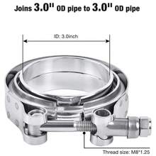 2/4PCS 3 Inch V Band Clamp, 3" Universal Stainless Steel V-Band Bolt Clamp With Flat Flange For Exhaust Pipes, Muffler Ends Connecting - 銀色 - 查看 6